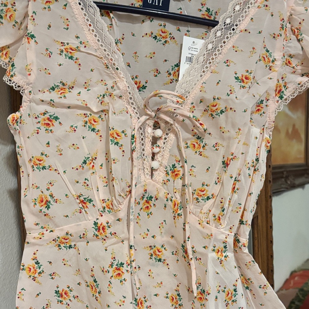 GAP Floral Lace Blouse - Cream and Orange - Picture 3 of 7